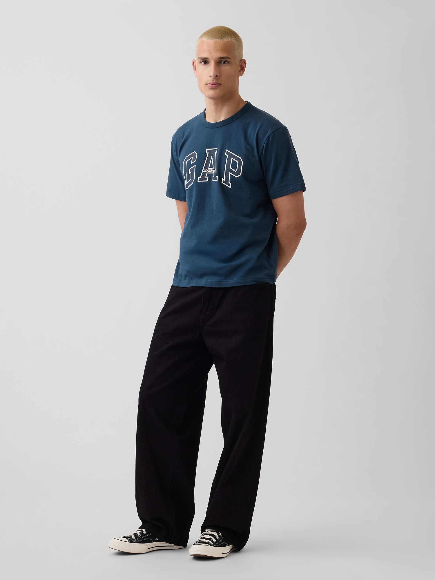 Машка Gap Athletic маица со лого – Night Shadow