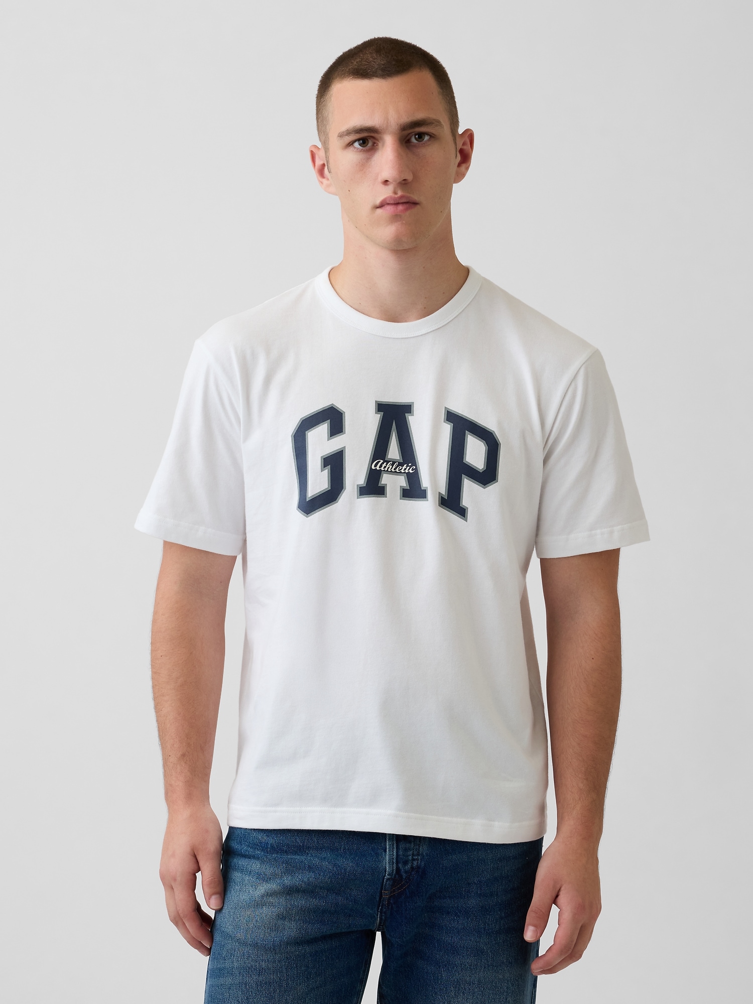 Машка Gap Athletic маица со лого – Optic White