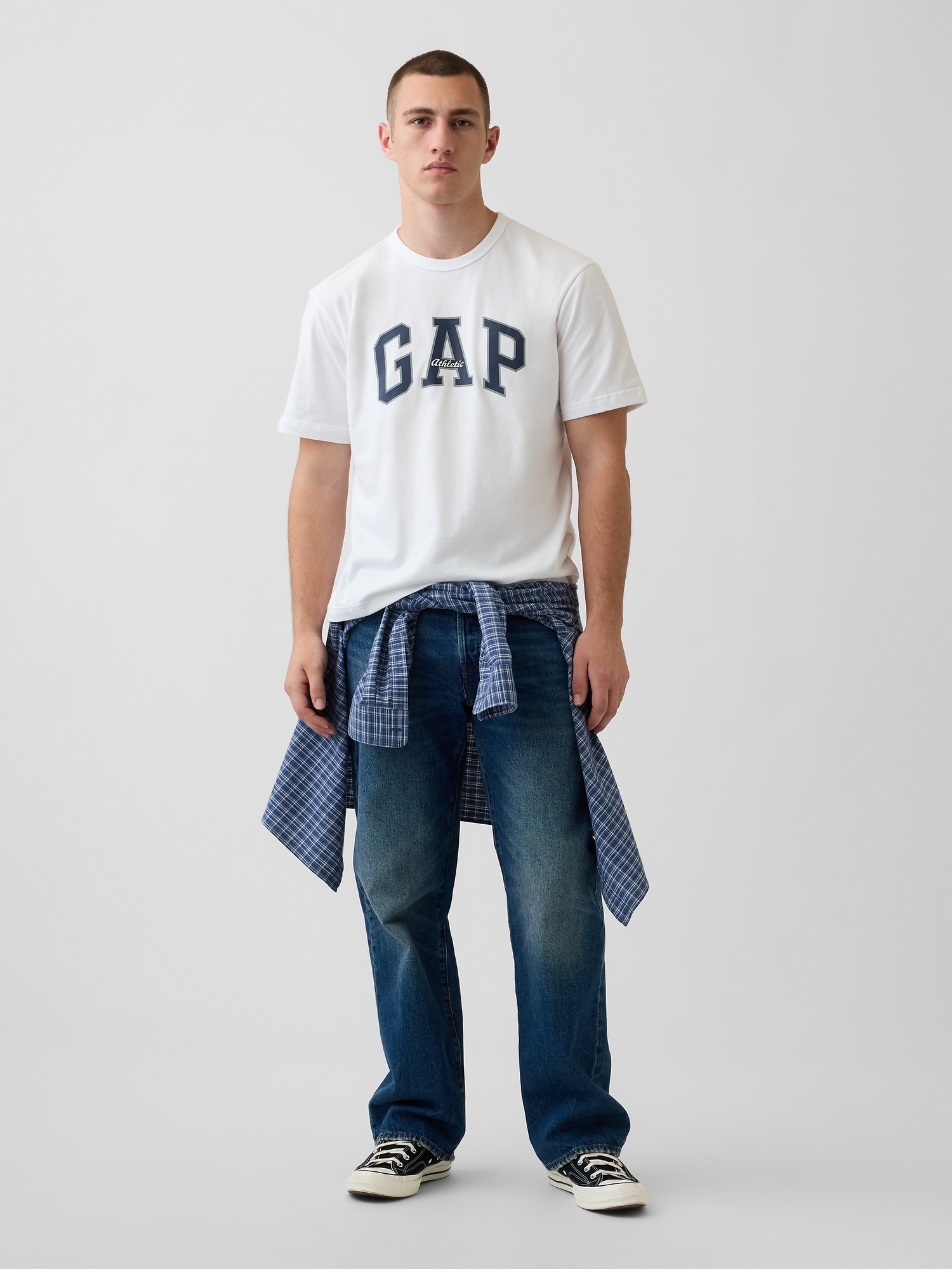 Машка Gap Athletic маица со лого – Optic White