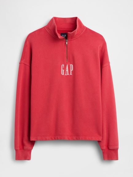 Машки oversize дуксер со краток патент и лого – Faded Red