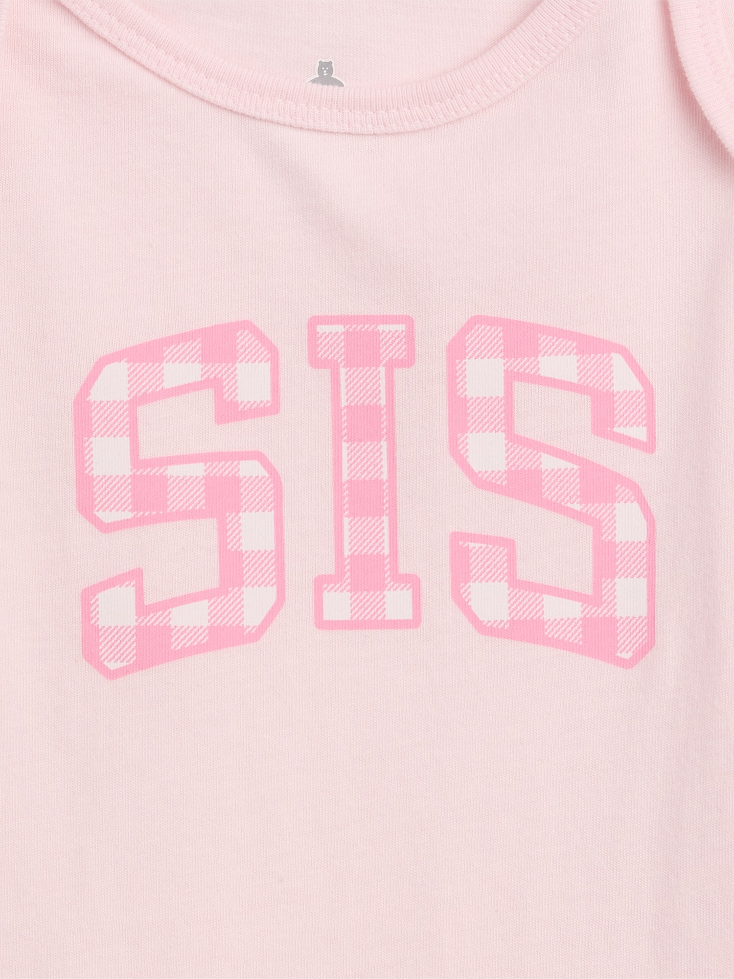 Бебешко боди со кратки ракави – Pink Gingham