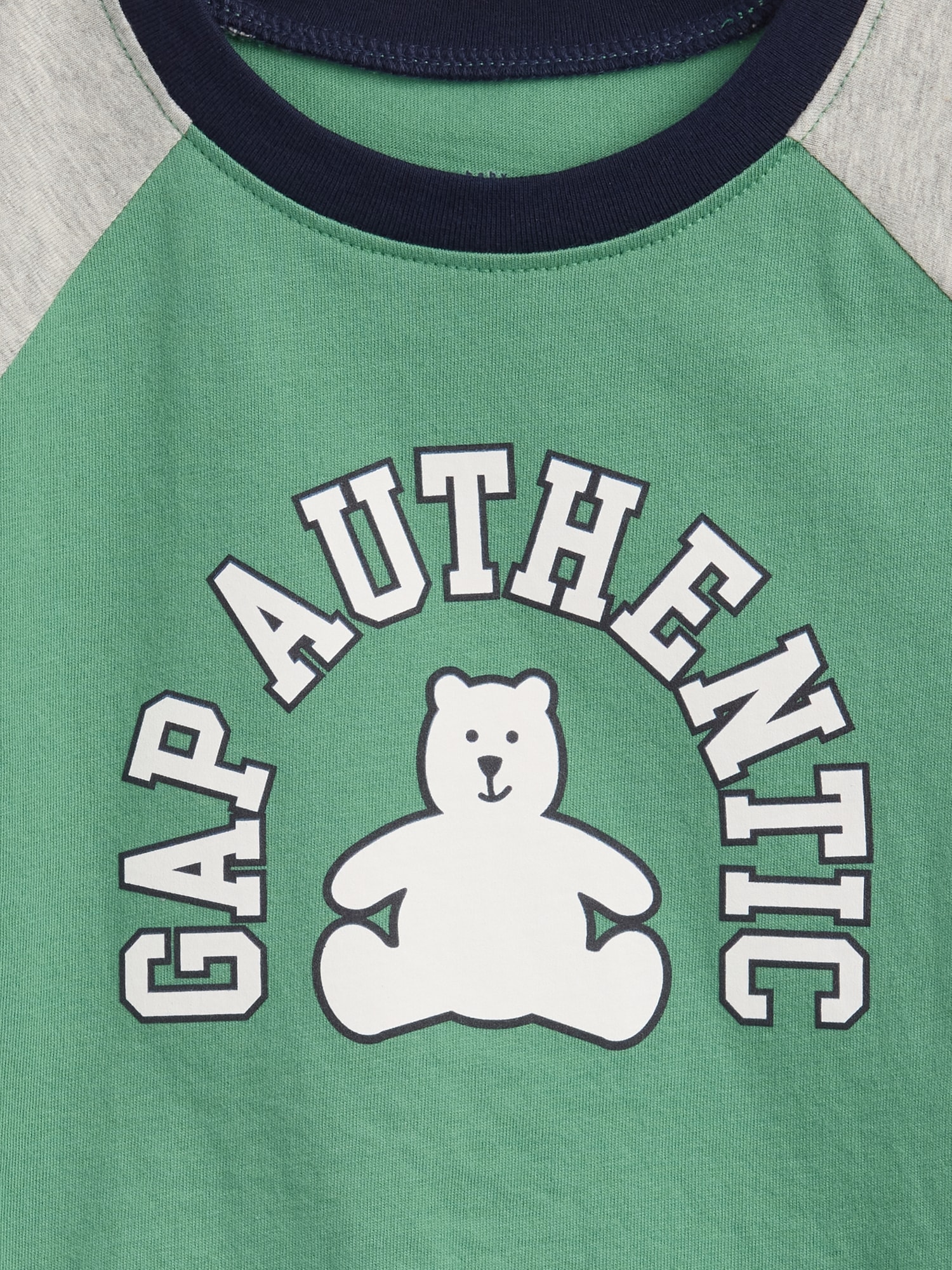 Детска раглан маичка Brannan Bear со лого – Arctic Green