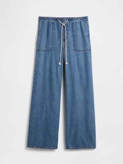 Женски Mid Rise Wide-Leg SuperLight фармерки – Medium Wash