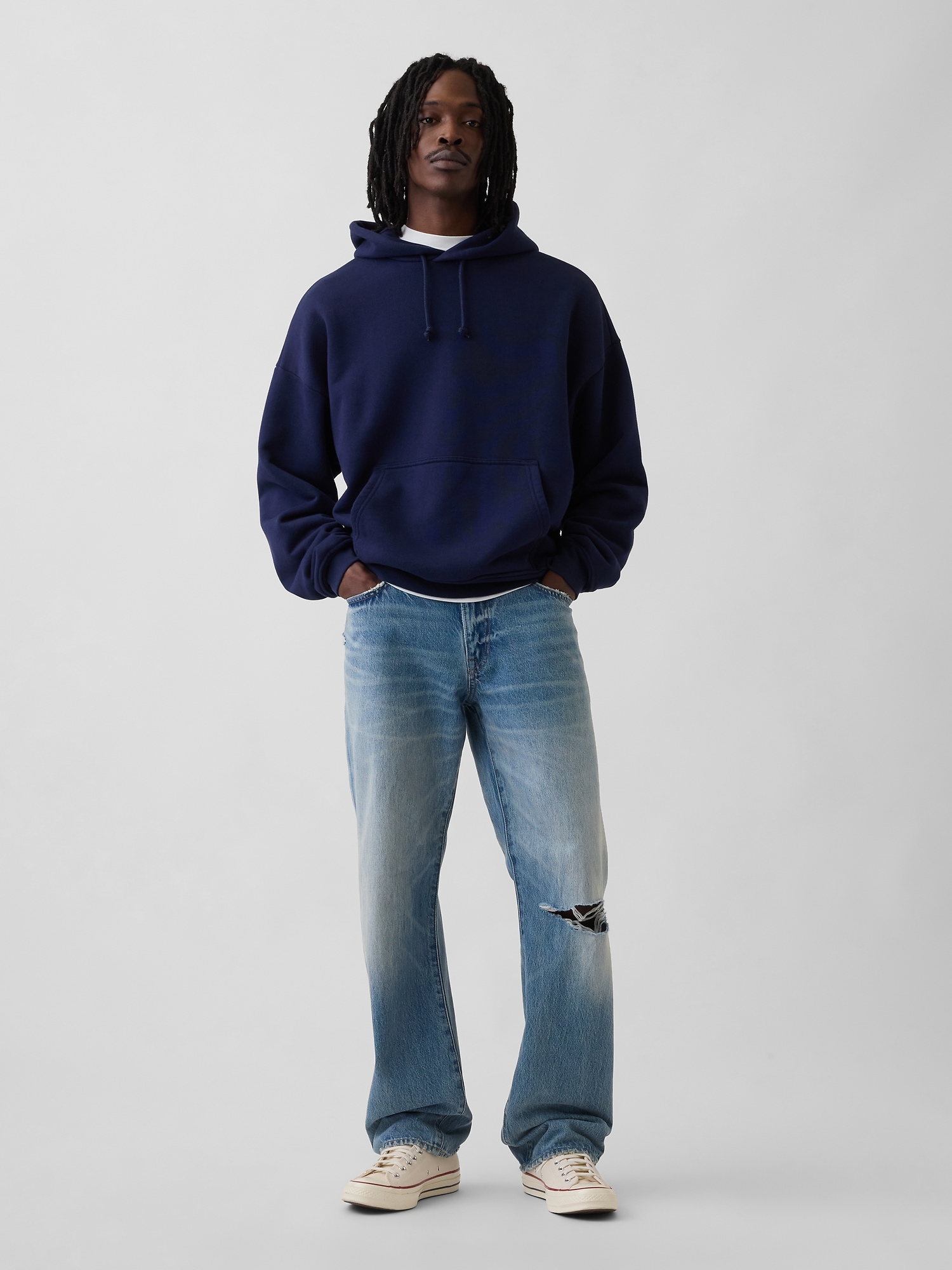 Машки Relaxed Straight фармерки – Medium Wash