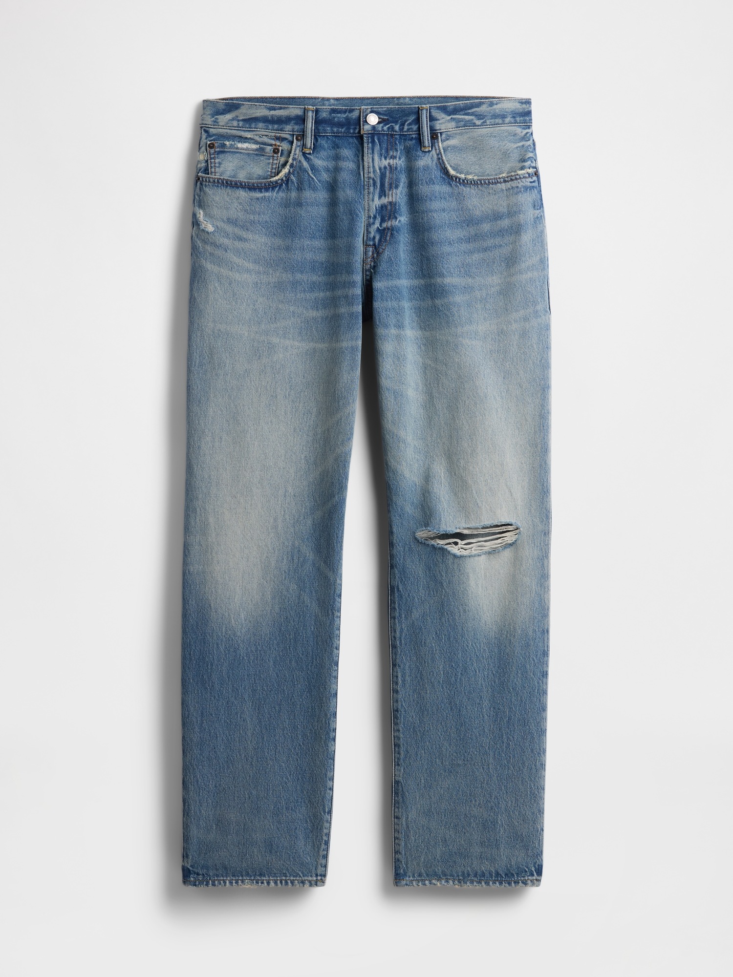 Машки Relaxed Straight фармерки – Medium Wash