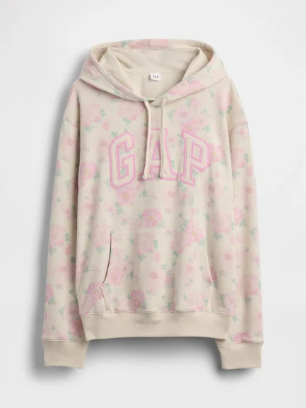 Женски дуксер со качулка и лого – Pink Floral